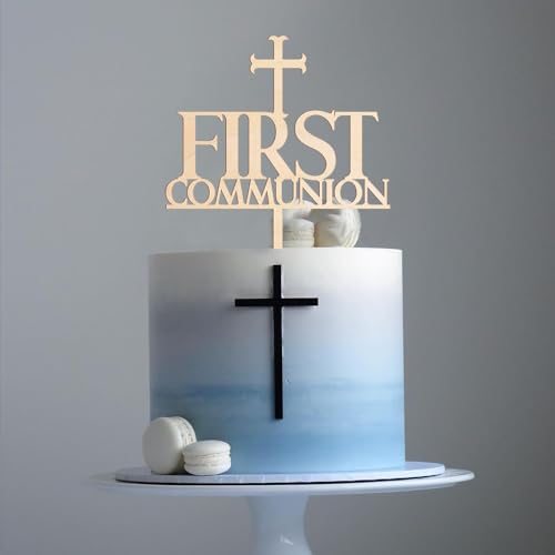 Party to Be First Communion Cake Topper in Wood (Design 001) - Image 1