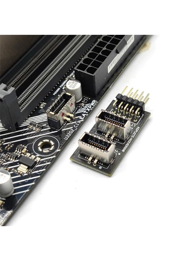 NFHK Dual USB 3.1 Front Panel Socket Key-A Type-E to USB 2.0 9Pin 10Pin Mainboard Header Male Cable Extension Adapter - Image 5