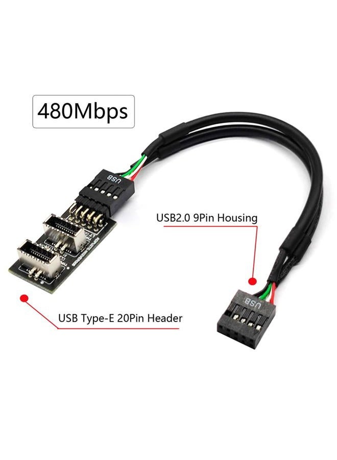 NFHK Dual USB 3.1 Front Panel Socket Key-A Type-E to USB 2.0 9Pin 10Pin Mainboard Header Male Cable Extension Adapter - Image 3