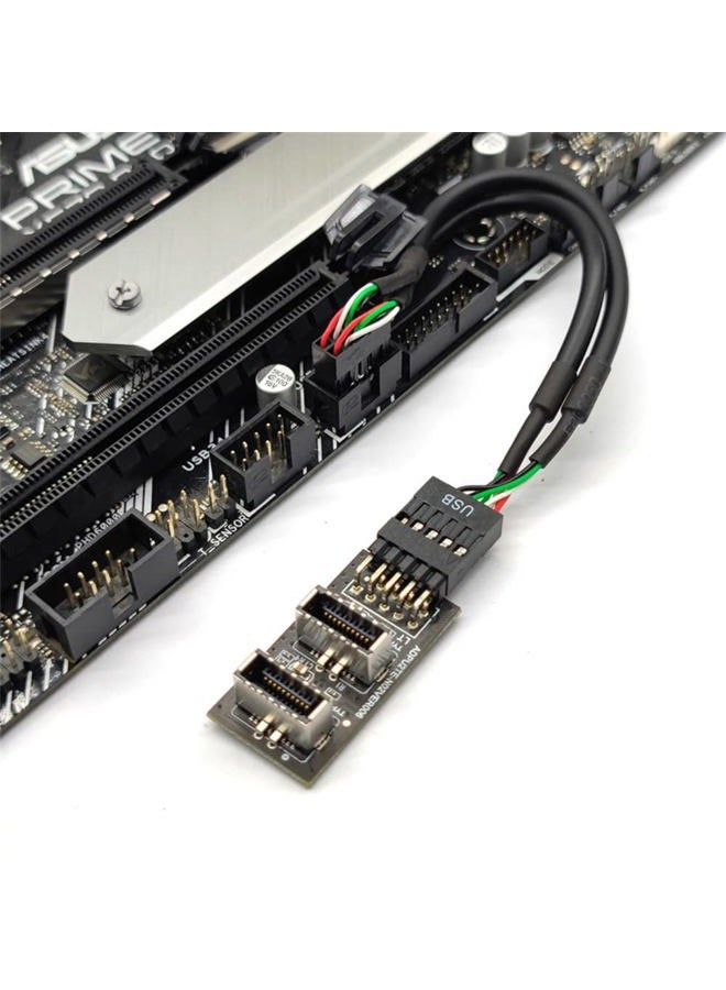 NFHK Dual USB 3.1 Front Panel Socket Key-A Type-E to USB 2.0 9Pin 10Pin Mainboard Header Male Cable Extension Adapter - Image 4