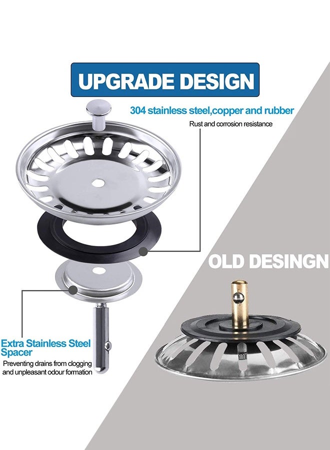 Tersely [2-Pack] Kitchen Sink Plug 79mm,Stainless Steel 304 Kitchen Sink Strainers in Kitchen and Sink Filter |Strainer| Basket Kitchen Sink Strainer Plug - Image 2
