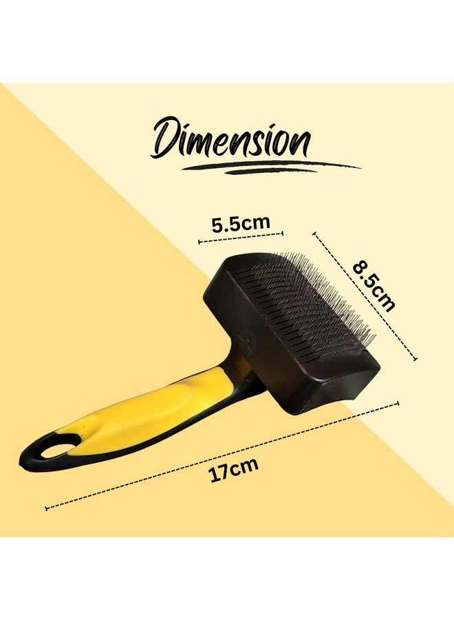 Pet Grooming Slicker Brush For Puppies, Dogs, And Cats - (Yellow - Medium) | Removes Loose Undercoat Mats And Tangled Hair | Massaging Tool For Long And Short Hair - Image 2