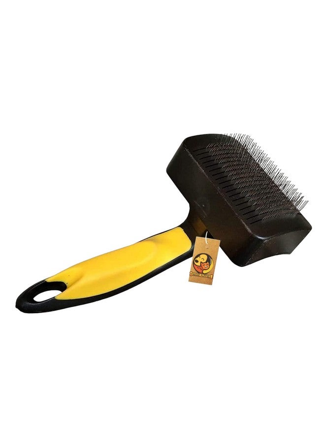 Pet Grooming Slicker Brush For Puppies, Dogs, And Cats - (Yellow - Medium) | Removes Loose Undercoat Mats And Tangled Hair | Massaging Tool For Long And Short Hair - Image 1