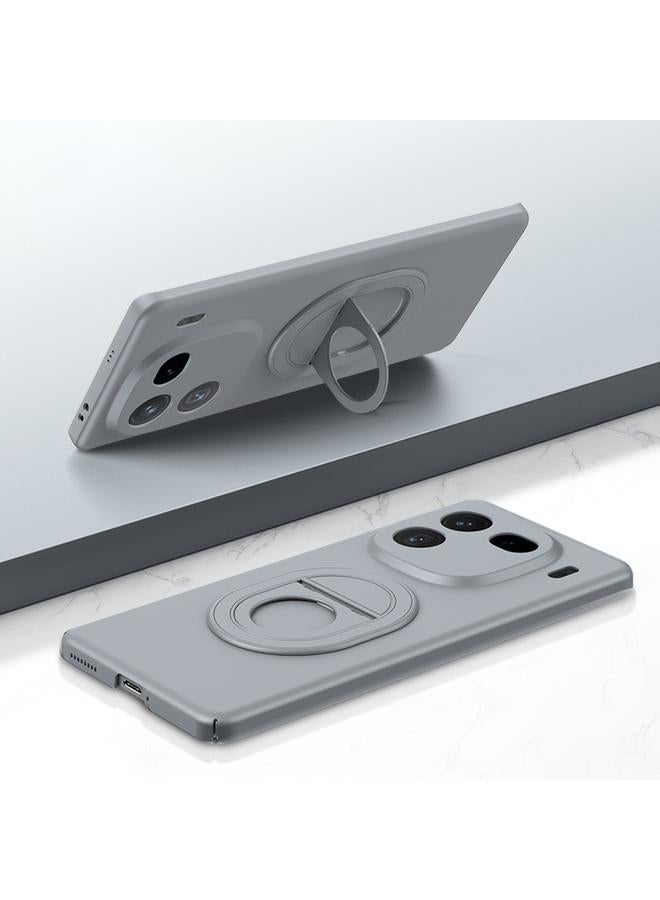 جراب هاتف Magsafe المخفي القابل للطي والتغطية الكاملة والمضاد للصدمات لهاتف vivo iQOO 12 (رمادي)