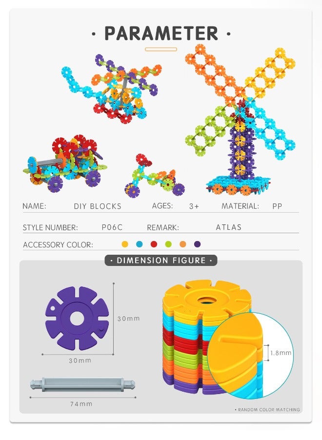 320 Piece Interlocking Plastic Disc Construction Building Toy, Stacking Blocks for Creative Building, Educational STEM Learning, Construction Block Play for Kids, Teens, Adults, Boys, and Girls - Image 2