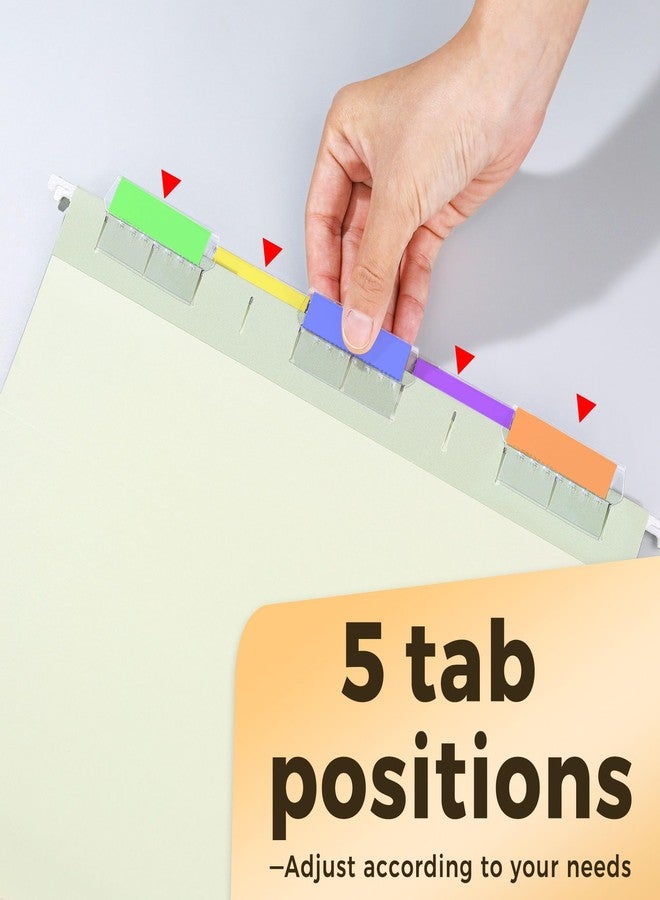 SUNEE 25 Count Hanging File Folders, Pastel Colors, Hanging File Folders Letter Size, Hanging Folders with 1/5-cut Tabs, Designed for Bulky Files, Filing Cabinets, Medical Charts - Image 5