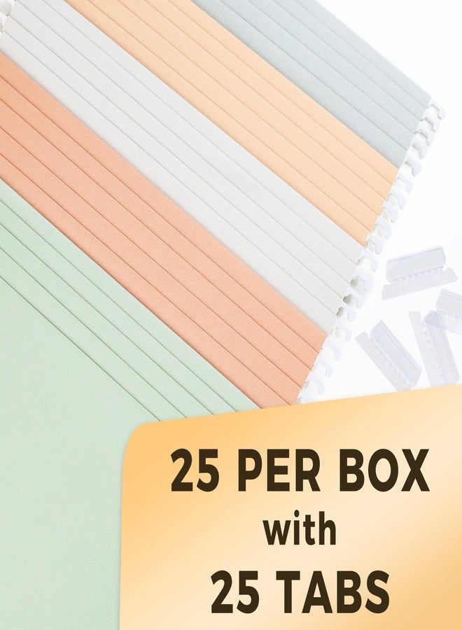SUNEE 25 Count Hanging File Folders, Pastel Colors, Hanging File Folders Letter Size, Hanging Folders with 1/5-cut Tabs, Designed for Bulky Files, Filing Cabinets, Medical Charts - Image 2