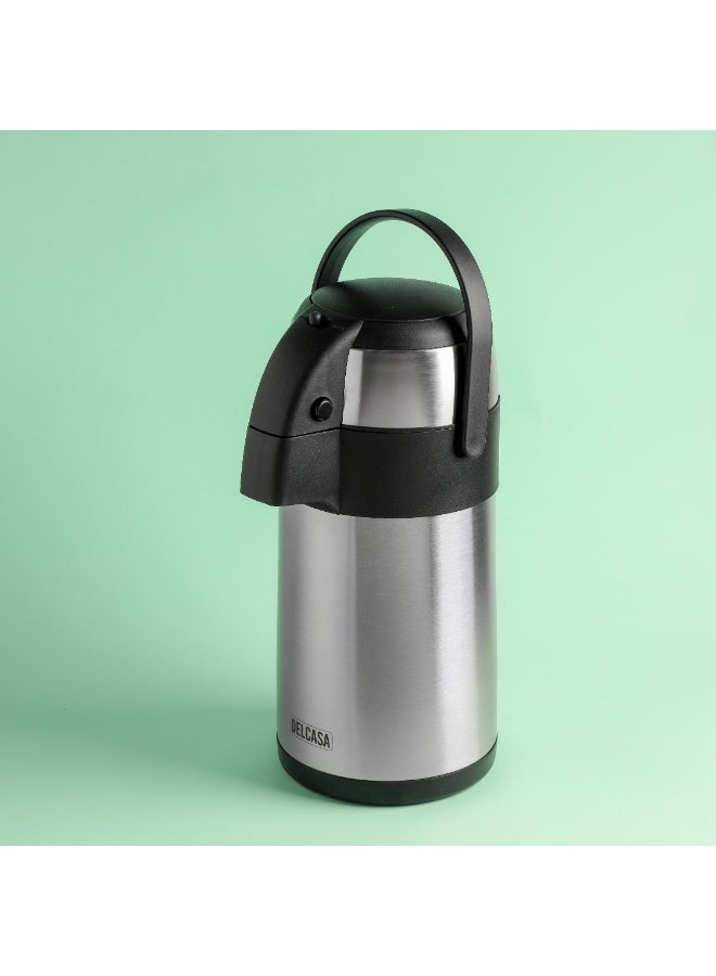 DELCASA Double Wall Stainless Steel Airpot Flask 3000ml - Image 1