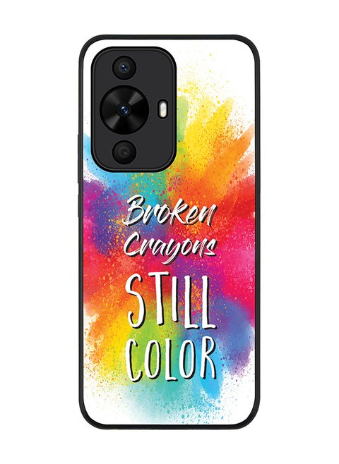 Rugged Black edge case for Huawei nova 12s / Huawei nova 11/ Huawei nova 12 Lite 4G, Slim fit Flexible Anti Drop Thin Cover -  Broken Colors