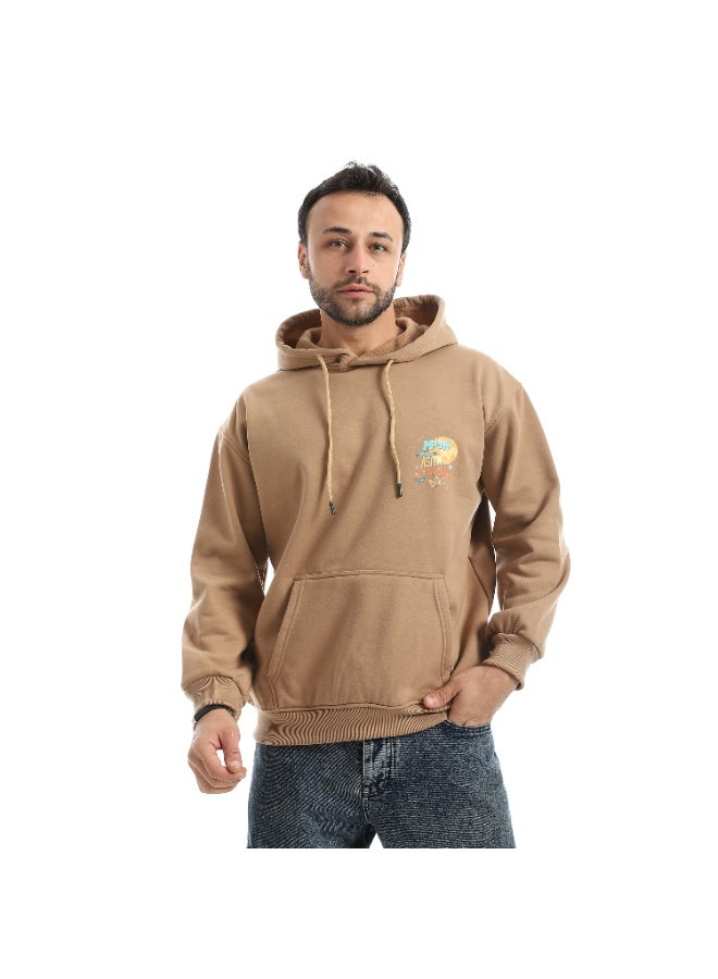 Caesar Men's oversized hoodie with a hood and prints on the chest and back - Image 1