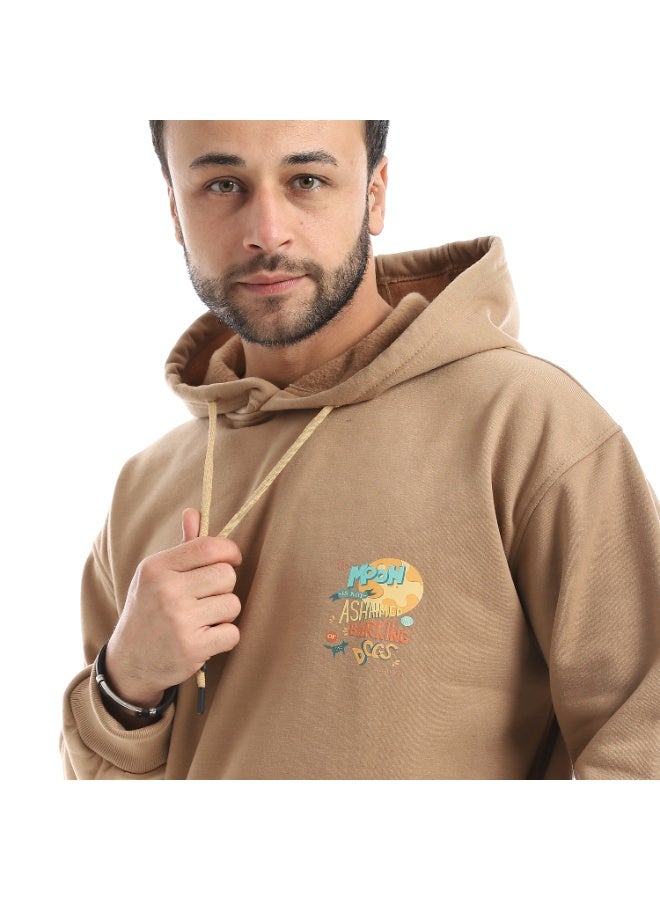 Caesar Men's oversized hoodie with a hood and prints on the chest and back - Image 5