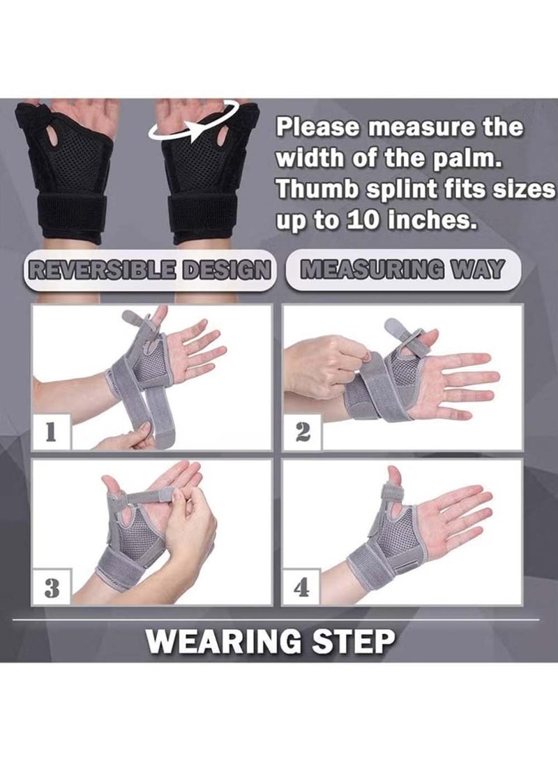 Sport Thumb Wrist Support Sleeve, Breathable and Adjustable Thumb Wrist Gloves, Gloves for Pain Relief Arthritis Tendonitis Sprained,Upgraded version, Black - Image 5