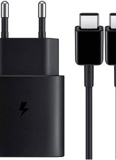 25W EU Plug Fast Charger with USB C to USB C PD Cable Set , Compatible with Samsung Galaxy S24/S23/S23+/S22/S22+/S24 Ultra/Z Flip 6/Flip 5/Flip 4/Flip 3/Z Fold 6 5G/Z Fold 5/ Z Fold 4/S20/Note 20 Ultra/A55/A35/A16/A15/A14A14/A12/A34/A33/M54 and Most Mobile Phone with Type C Port