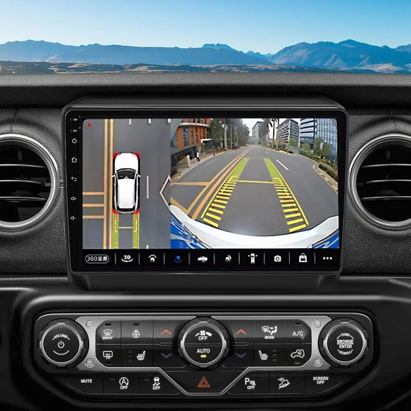 Vierex Car Stereo for Jeep Wrangler JL 2018-2021 & Gladiator JT 2020-2021, Wireless CarPlay & Android Auto, GPS Navigation, WiFi, Bluetooth AHD Camera Included (4GB Ram 360D Cameras) - Image 1