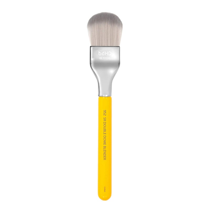 Bdellium Tools Professional Makeup Brush - Studio Series 952 Small Rounded Double Dome Blender - With Soft Synthetic Fibers, For Application & Blending (Yellow, 1pc) - Image 3