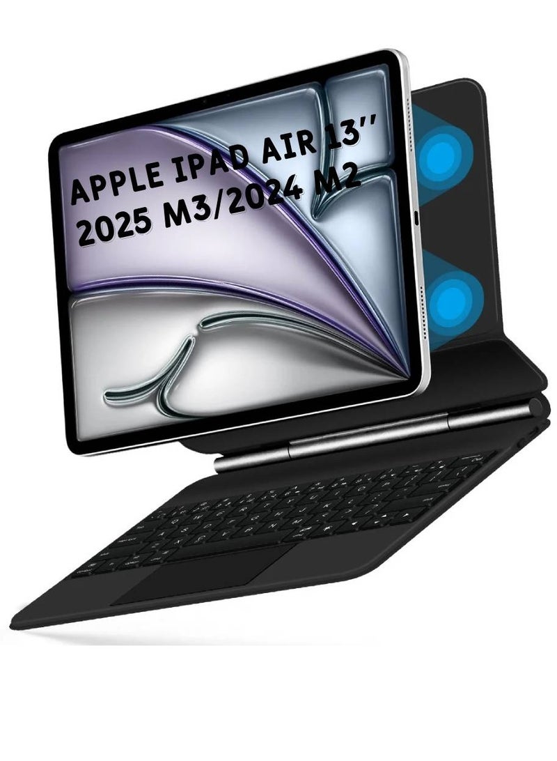 جينيكست حافظة لوحة مفاتيح سحرية لجهاز iPad Air 13 بوصة M3 2025 M2 Pro 12.9 غطاء ذكي متعدد اللمس مغناطيسي بإضاءة خلفية لاسلكية - Image 1