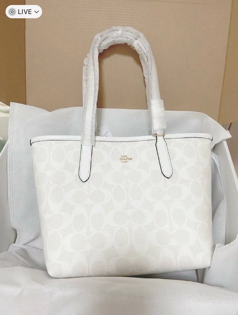 Kou 2024 Spring And City23 Tote Bag Classic Old Flower Color Texture Hand Shoulder Shopping Bag - Image 1