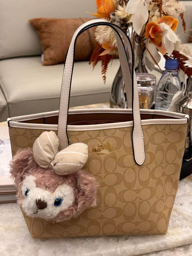 Kou 2024 Spring And City23 Tote Bag Classic Old Flower Color Texture Hand Shoulder Shopping Bag - Image 2