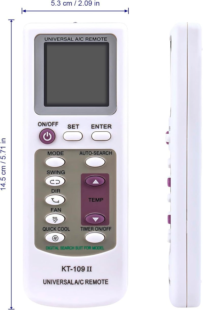 ألكميت وحدة التحكم عن بعد العالمية AULCMEET KT-109II لمكيف الهواء المناسب لجميع العلامات التجارية لوحدة التحكم عن بعد لمكيف الهواء AC - Image 1