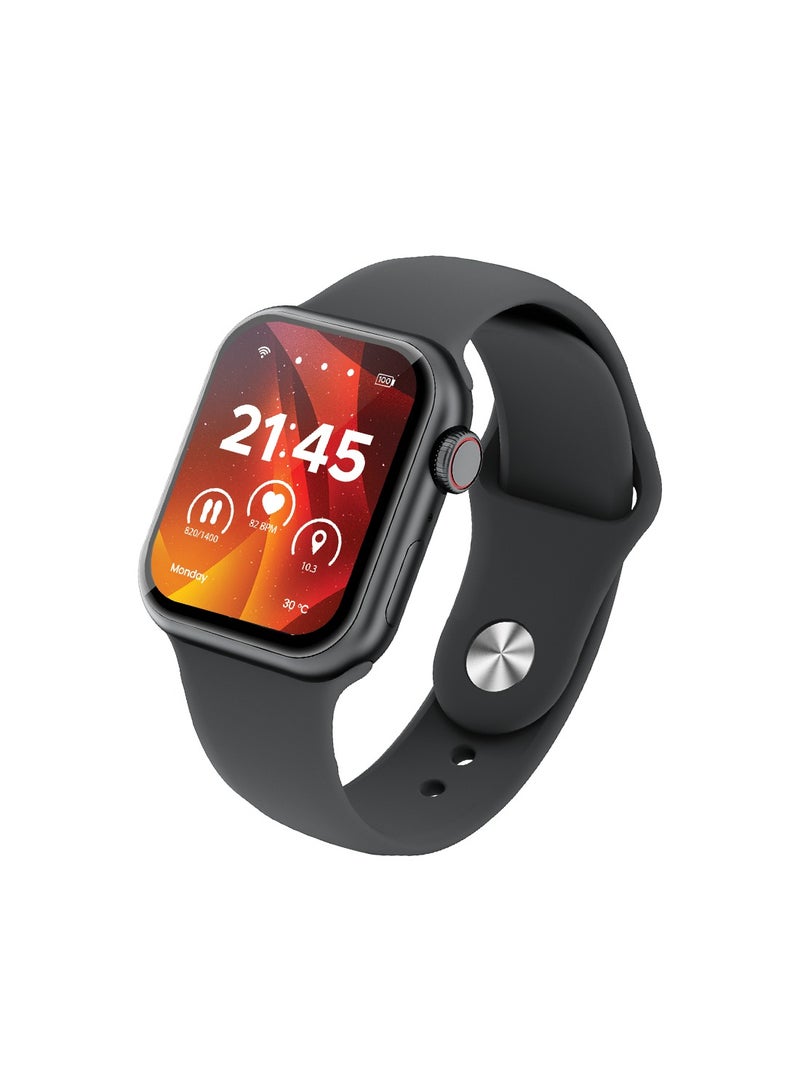 Moxedo Mevo Smart Watch for Android & iOS with 1.71" HD AMOLED Display, Wireless Charging, Chat GPT AI Assistant, Bluetooth Calling, Fitness & Health Tracker, Sleep Monitor, IP67 Waterproof (Black) - Image 1