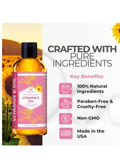 Leven Rose Leven Rose Bulk Vitamin E Oil 75,000 IU per oz 100% Natural, Organic, Pure Vitamin E Oil for Skin, Face, Hair, and Nails, 16 oz  - Image 4