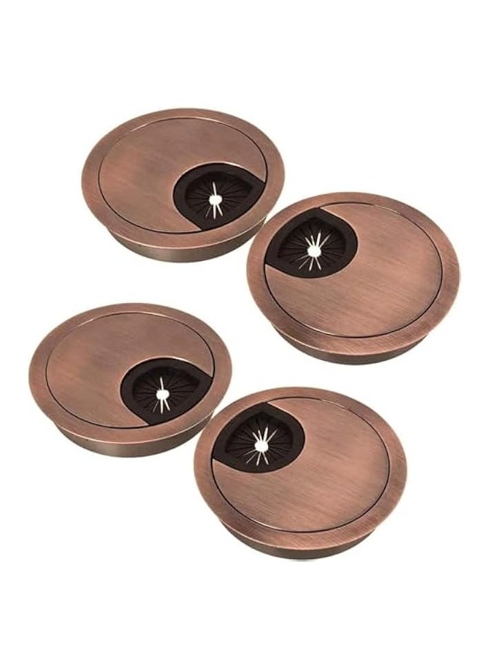 The White Shop THE WHITE SHOP 4 PCS Desk Grommet Kit, 50mm Metal Cable Grommet Cap Table Grommets Desk Surface Wire Cord Round Hole Cover for Home & Office Computer Desktop  - Image 1