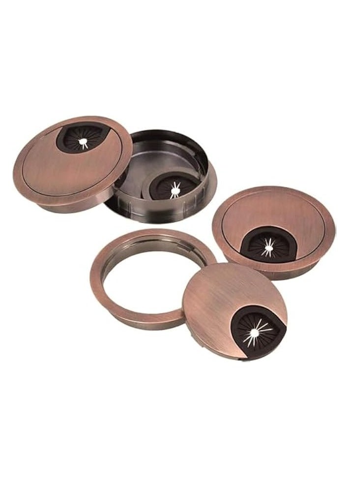 The White Shop THE WHITE SHOP 4 PCS Desk Grommet Kit, 50mm Metal Cable Grommet Cap Table Grommets Desk Surface Wire Cord Round Hole Cover for Home & Office Computer Desktop  - Image 3
