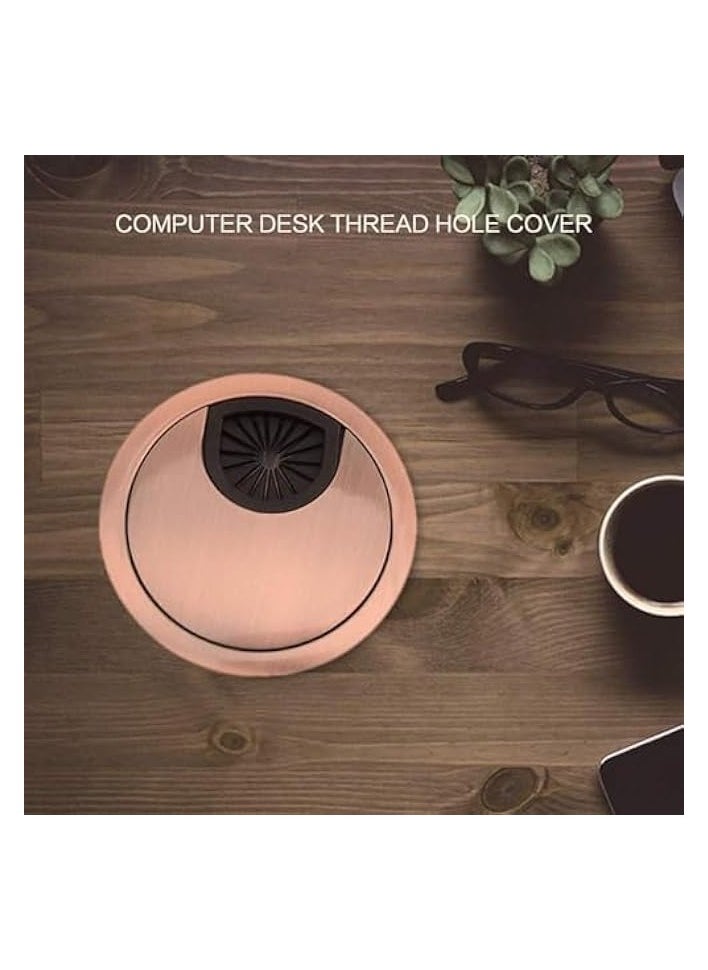 The White Shop THE WHITE SHOP 4 PCS Desk Grommet Kit, 50mm Metal Cable Grommet Cap Table Grommets Desk Surface Wire Cord Round Hole Cover for Home & Office Computer Desktop  - Image 4