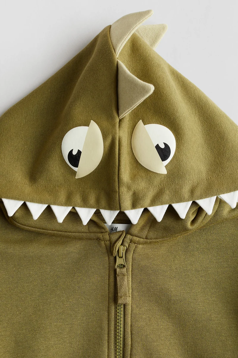 H&M Appliquéd Zip-Through Hoodie