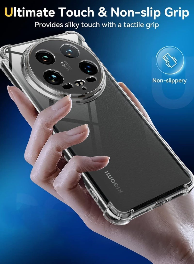 JAJEEK Case Compatible with Xiaomi 14 Ultra – Clear TPU Rubber & Soft Silicone Case, Reinforced Corners, Scratch-Resistant, Shockproof Protective Cover for Xiaomi Mi 14 Ultra, Best Slim Fit Protection - Image 5