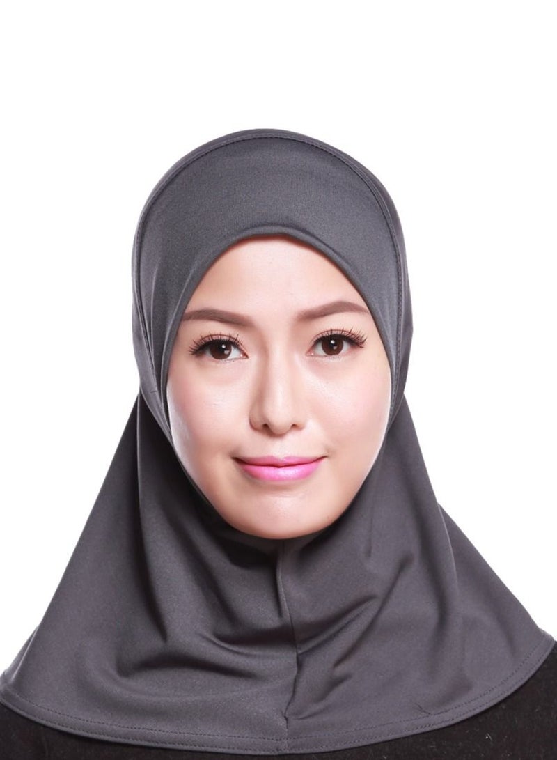 Loquat Women's Comfortable Solid Color Hijab Gray - Image 1