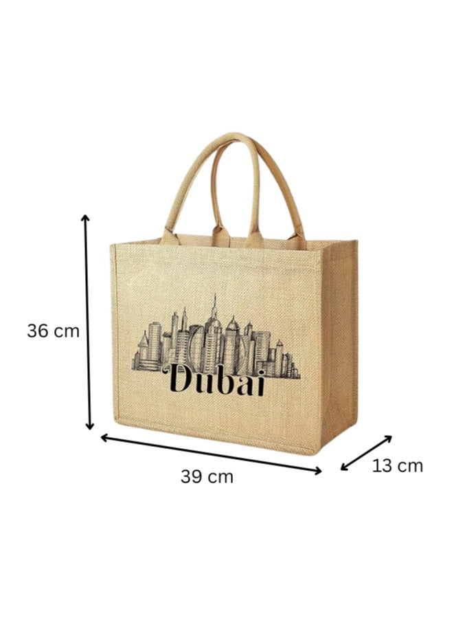 Pearl Coast Dubai Souvenir Jute Bag – EcoChic Tote Bags | Pack of 6 | Durable, Stylish & Reusable - Image 4