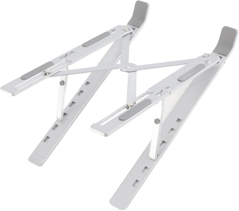 Desk Laptop Stand Foldable Aluminum Alloy Computer Stand Portable Laptop Riser Cooling Rack - Adjustable Ergonomic Design, Lightweight and Travel Friendly (Silver) - Image 4