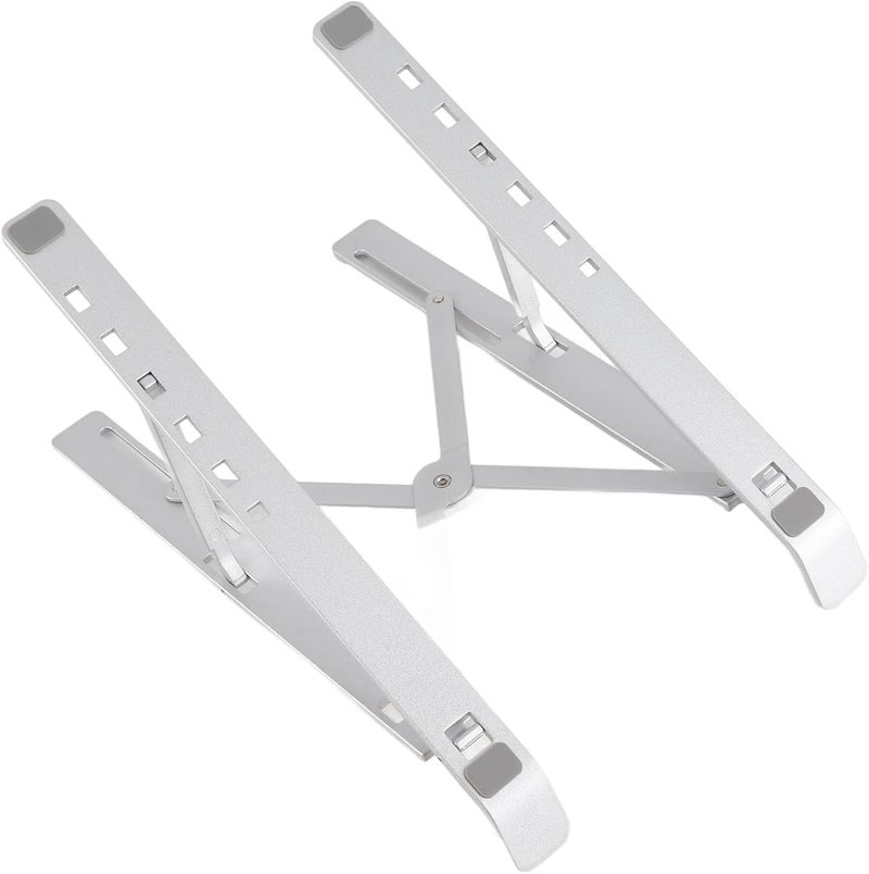 Desk Laptop Stand Foldable Aluminum Alloy Computer Stand Portable Laptop Riser Cooling Rack - Adjustable Ergonomic Design, Lightweight and Travel Friendly (Silver) - Image 5