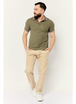 Nordland Men Regular Fit Embroidered Logo Short Sleeves Polo Shirt, Olive  - Image 2