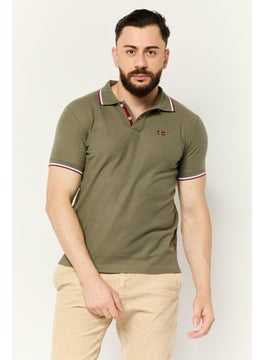 Nordland Men Regular Fit Embroidered Logo Short Sleeves Polo Shirt, Olive  - Image 1
