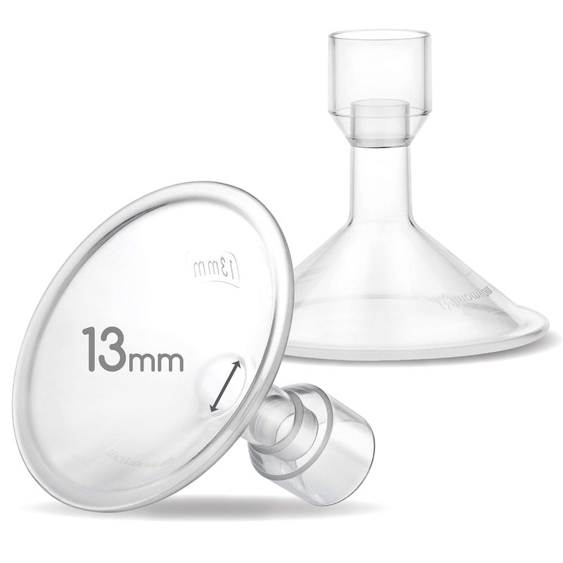 Maymom MyFit 13mm Shields Compatible with Medela Breast Pump PersonalFit Freestyle Harmony Maxi Connector Connect to Maymom WidemouthNarrow Connector PersonalFitFreestyle Flex Connector 2pcs