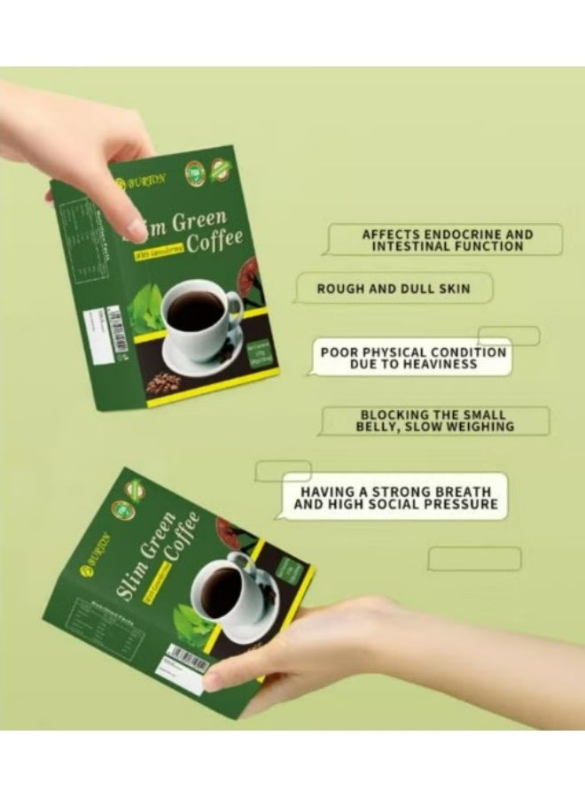 Burton Slim Green Coffee with Ganoderma – Instant Green Coffee Drink, 100g, 10 Sachets - Image 4