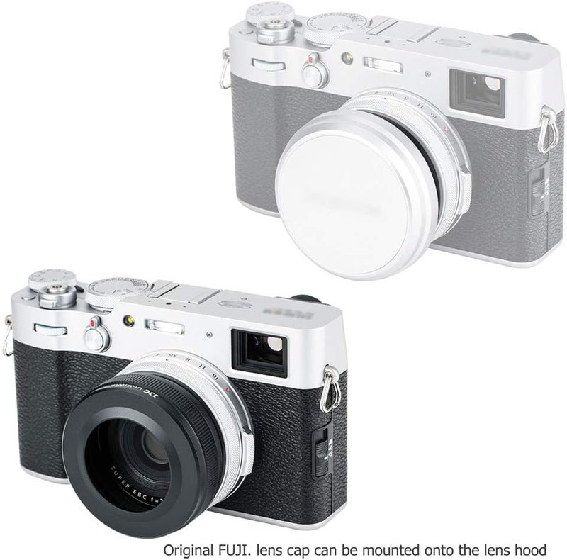 JJC Metal Lens Hood Protector with 49mm Filter Adapter Ring for Fujifilm X100VI X100V X100F X100T X100S X100 Replace Fuji LHX100 Lens Hood  ARX100 Adapter Ring Fits Original Lens CapBlack - Image 3