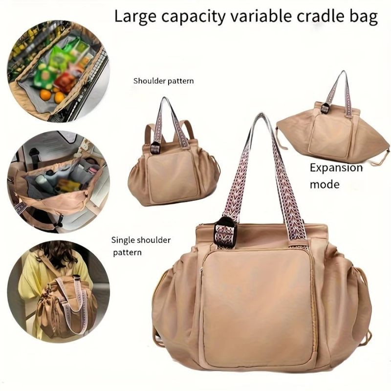 Large Capacity Travel Tote Oxford Cloth Convertible Bag - 3 Carry Styles Built-In Luggage Strap for Organized Hands-Free Travel - Image 5
