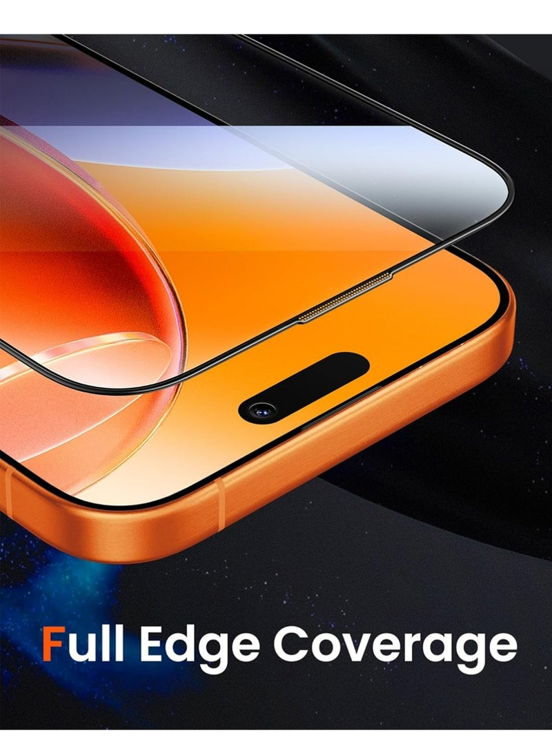 إكس ليفيل حامي الشاشة لـ iPhone 17 Pro 3 حزمة [9H + زجاج مقلص] [حماية الانقطاع من الدرجة العسكرية] [تركيب سهل] تغطية حافة كاملة مقاومة للصدمات - Image 4