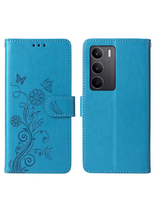 S-TOP Case For Realme C75 / Realme 14x Embossed Butterfly Flowers Leather Phone Case - Image 1