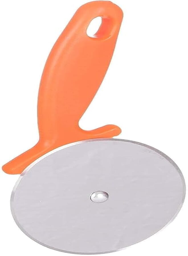 Stainless Steel Pizza Cutter with Plastic Handle - Orange