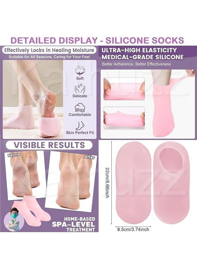 SKYUNION Foot Protection Moisturizing Spa Gel Shocks | Heel Pain Relief Anti Crack Gel Foot Care Pad for Men & Women (Multicolor) - Image 5