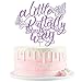 Kaoenla A Little Butterfly Is On Her Way Cake Topper  Pregnancy Announcement Gender Reveal Baby Shower Newborn Welcome Butterfly Themed Party Decorations Purple - Image 2