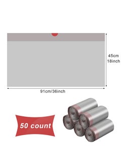 Tinlade Tinlade 50 Count Jumbo Cat Litter Box Liners Large Drawstring Cat Litter Liners Unscented Tear Resistant Cat Litter Bags for Trash Waste to Keep Your Home Clean (Gray, Red,36 x 18 Inch)  - Image 1