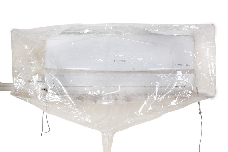 MW PRINTS PVC AC Service Wash Bag Cover - Waterproof Indoor Unit Cleaning Cover for 1.5 Ton to 2 Ton Split AC (Clear) - Image 1