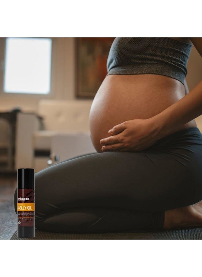 Mambino Organics - Oh Baby! Belly Oil – Organic Elasticity Serum with Egyptian Calendula, Vietnamese Tamanu & Dutch Shea – Pregnancy Oil for Stretch Marks – Vegan Cruelty-Free Maternity Care, 2 fl oz - Image 1