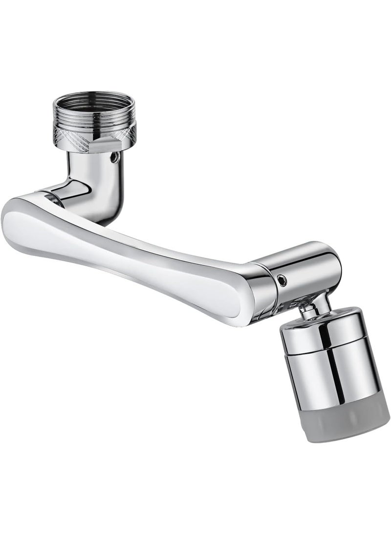 EXSSRACH Faucet Extender, 360° + 1080° Rotating, 2 Modes, Silver - Image 1