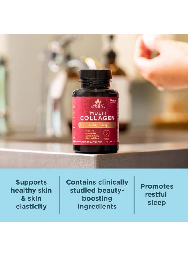 Ancient Nutrition أقراص الكولاجين للشعر والبشرة والأظافر، الجمال + النوم 90 حبة، مكمل الكولاجين + المغنيسيوم، يدعم البشرة والأظافر، النوم، مناسب للباليو والكيتو، خالي من الغلوتين - Image 4